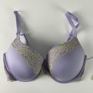Camio Mio Bra Size 36DD Heavenly Lace Plunge UW Push-up B30252 Lavender B33